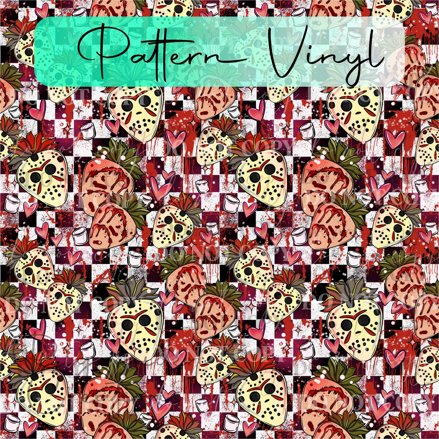 Jason Horror Berries Pattern Vinyl - 12x12