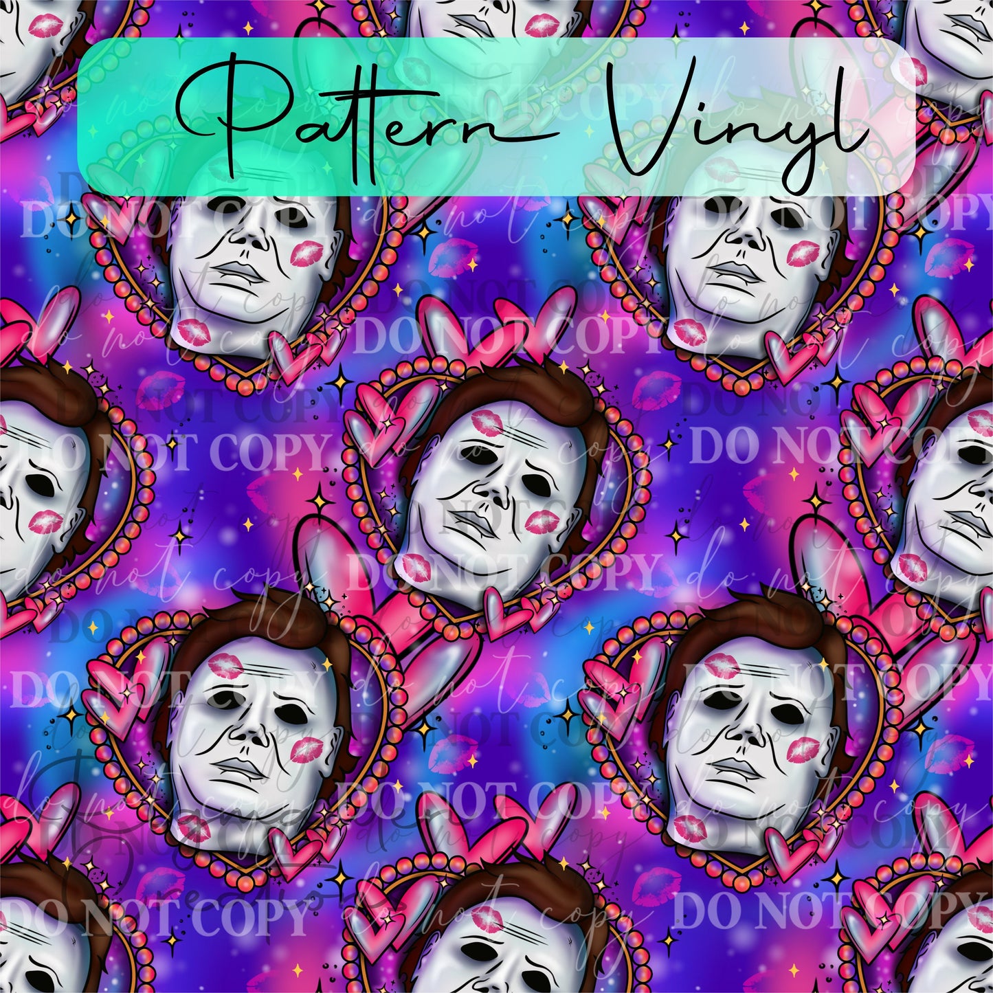 Michael Horror Valentine's Pattern Vinyl - 12x12