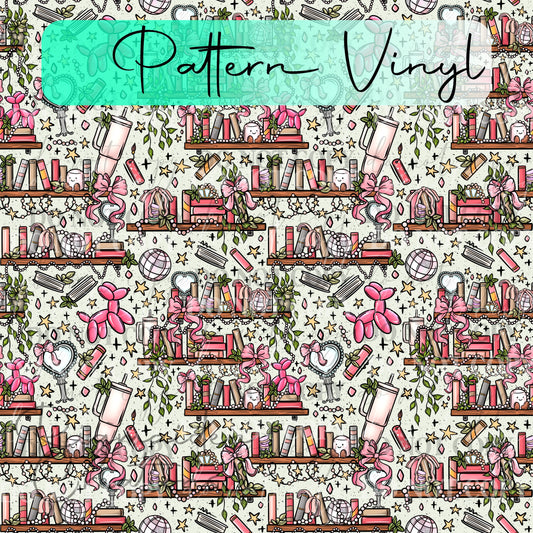 Book Lover's Pink Fantasy Pattern Vinyl - 12x12