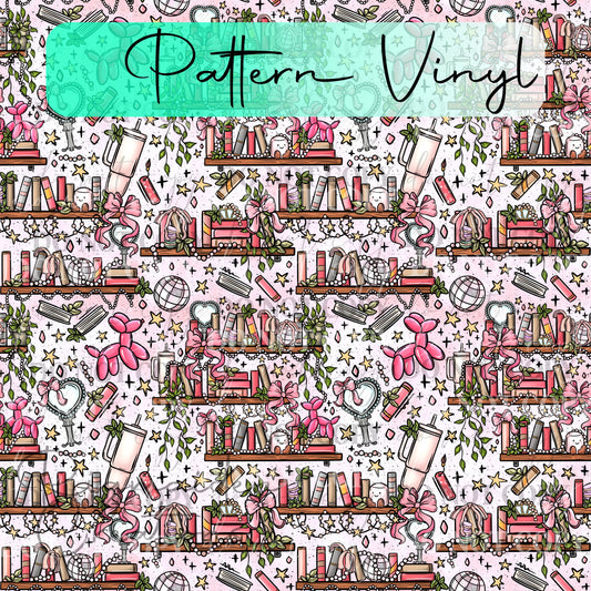 Whimsical Book Nook Pattern Vinyl - 12x12