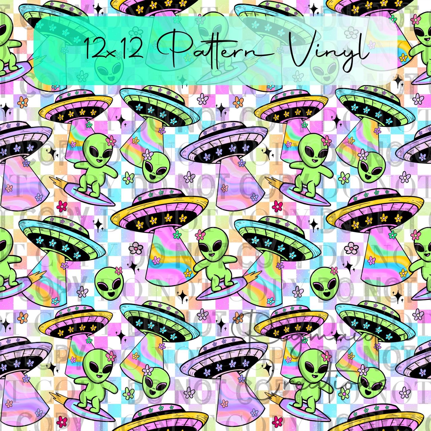 Groovy Alien Pattern Vinyl - 12x12