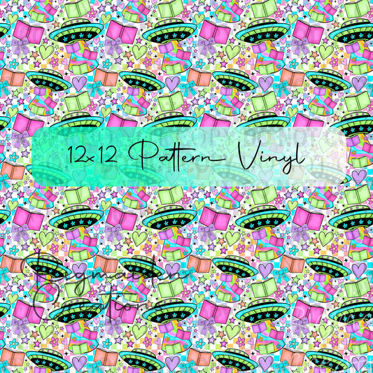Alien Love Letters Pattern Vinyl - 12x12