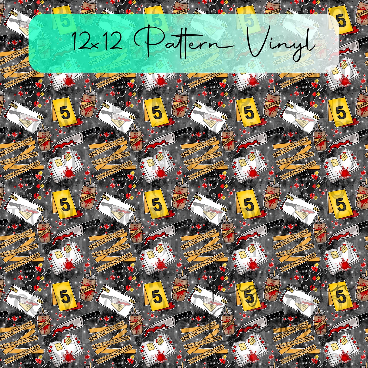 True Crime Scene Pattern Vinyl - 12x12