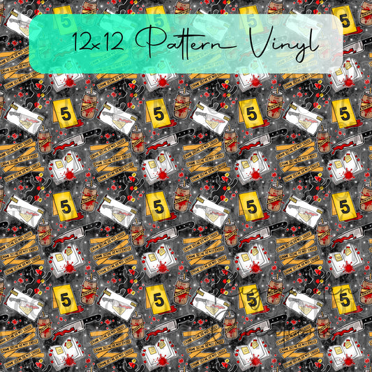 True Crime Scene Pattern Vinyl - 12x12