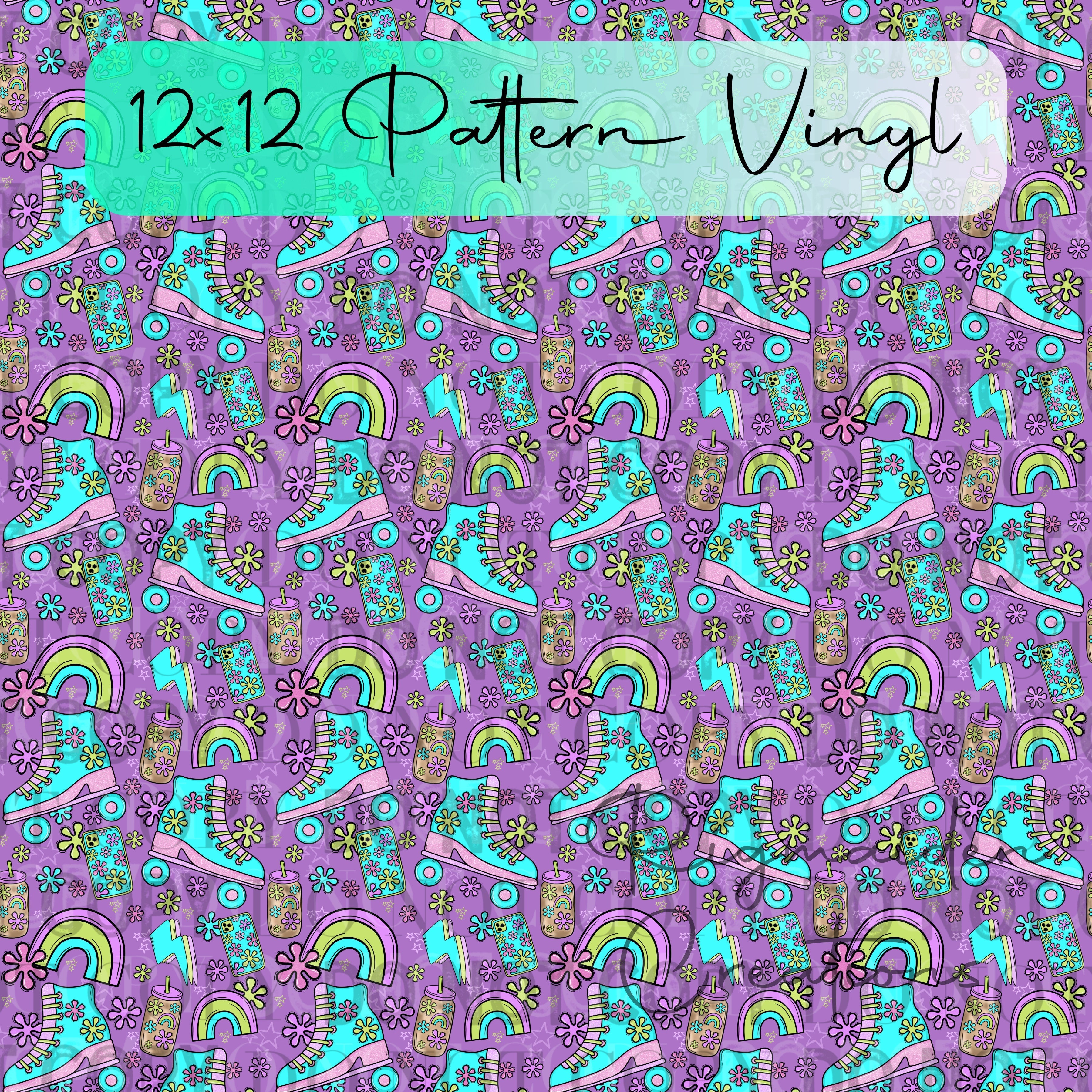 Roller Rink Design Pattern Pinterest Retro Roller Rink Pattern Vinyl - 12x12 | Craft Sheet β Dimensional Drinks