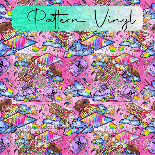 Rainbow Honeydukes Candy Pattern Vinyl - 12x12