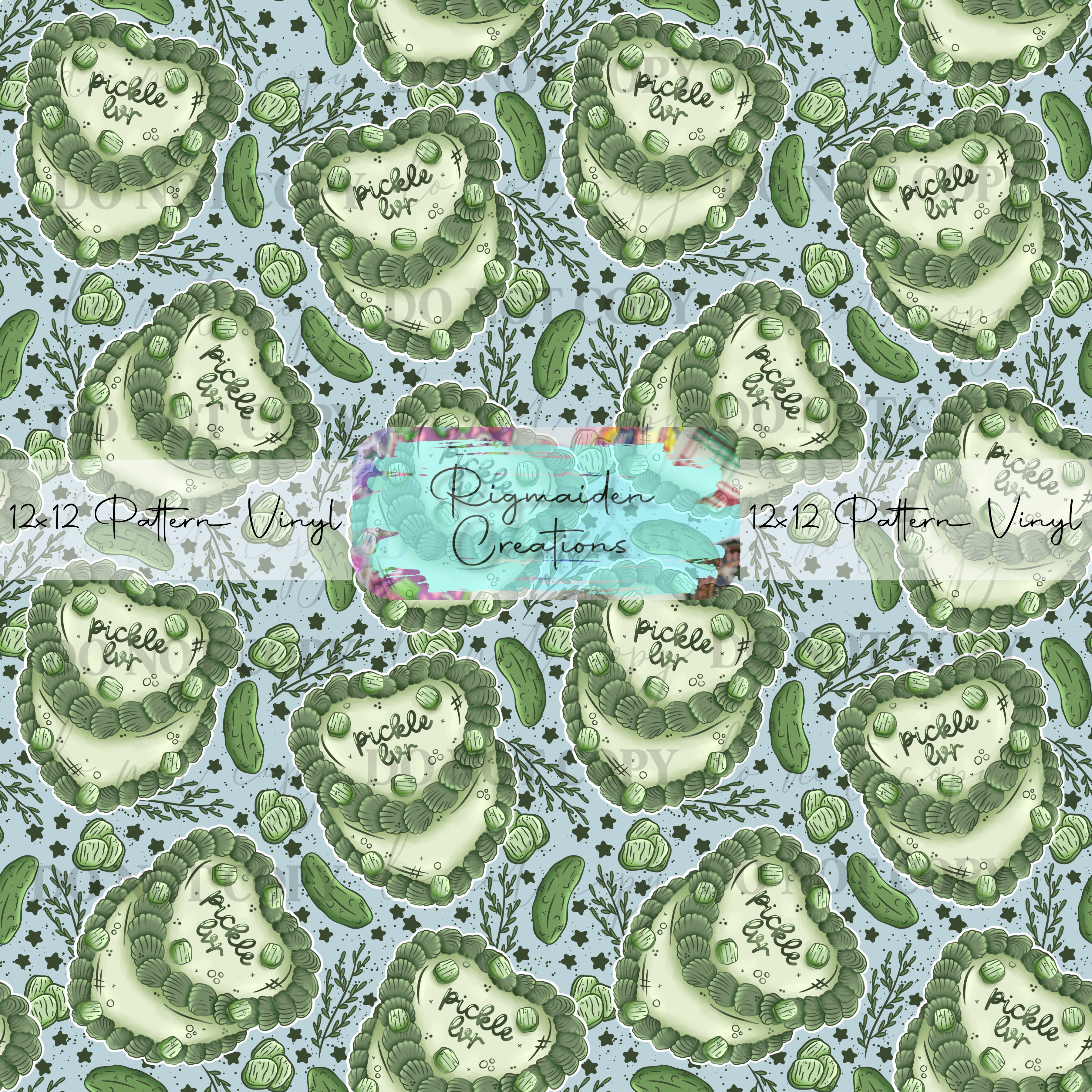 Blue Pickle Lover Cake Vinyl