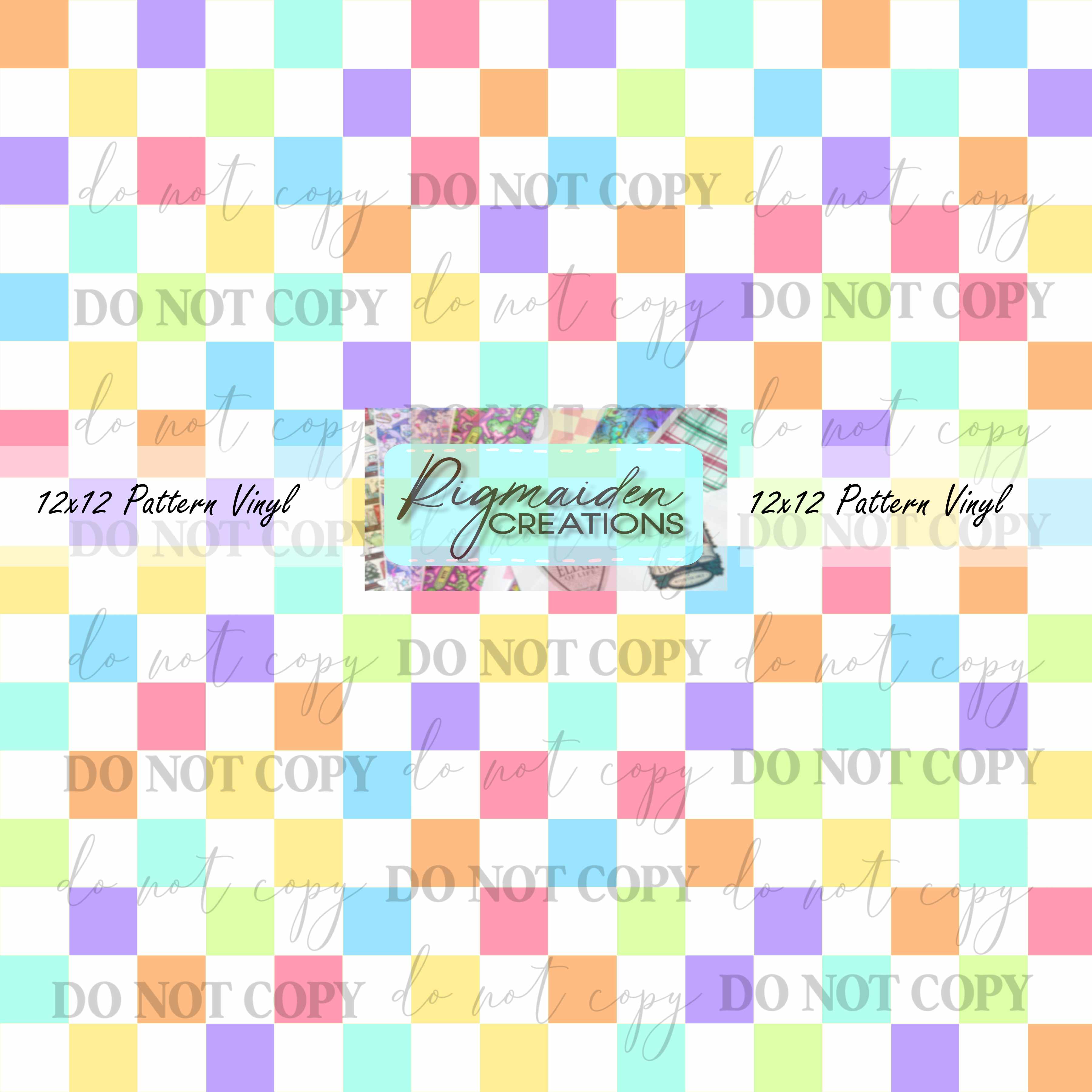 Colorful Pastel Checkered Vinyl