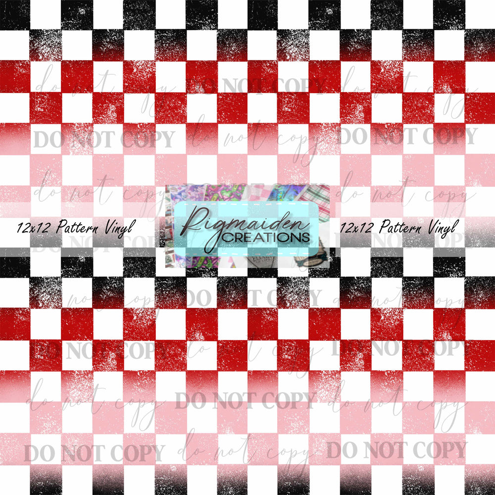 Ombre Valentine Grunge Checkered Vinyl