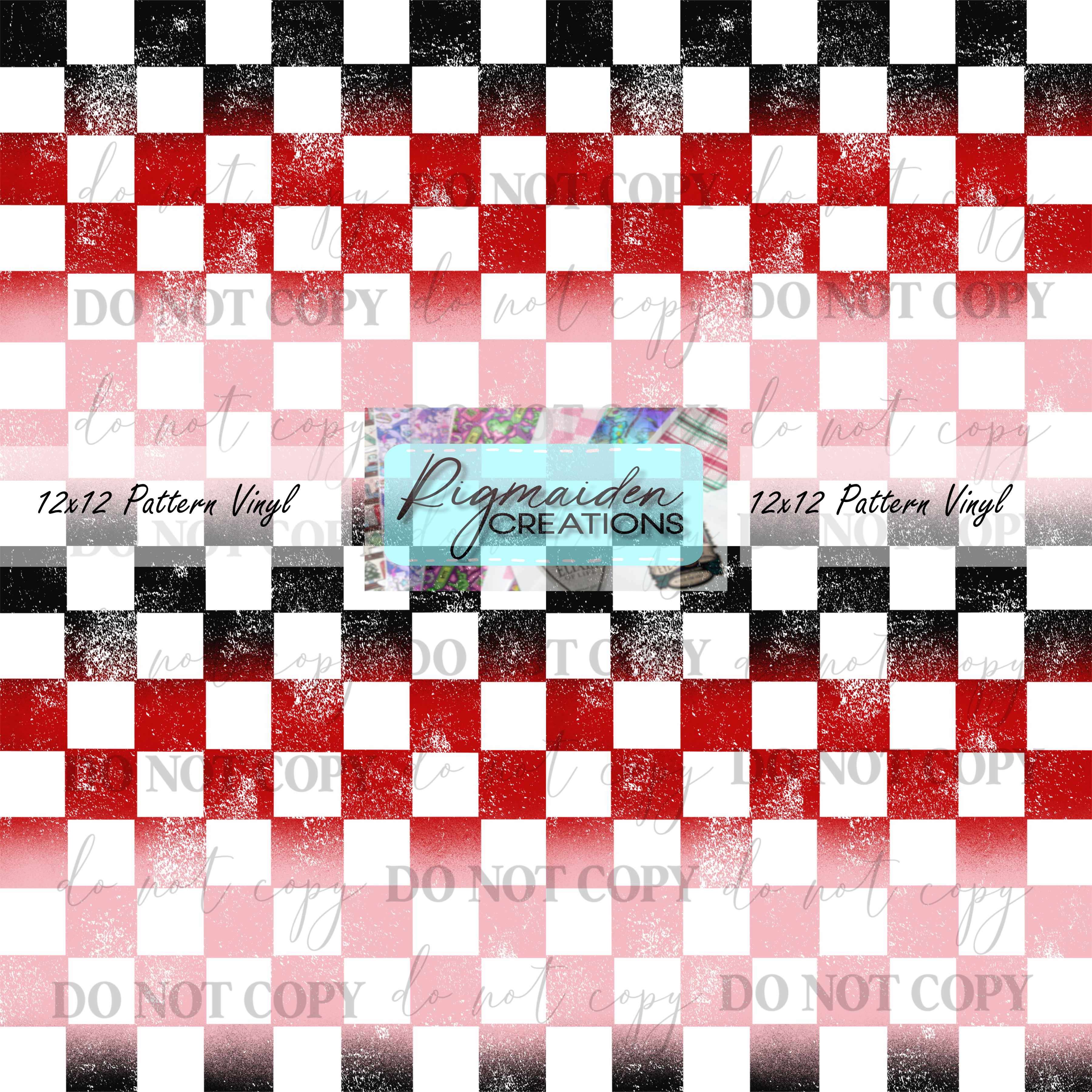 Ombre Valentine Grunge Checkered Vinyl