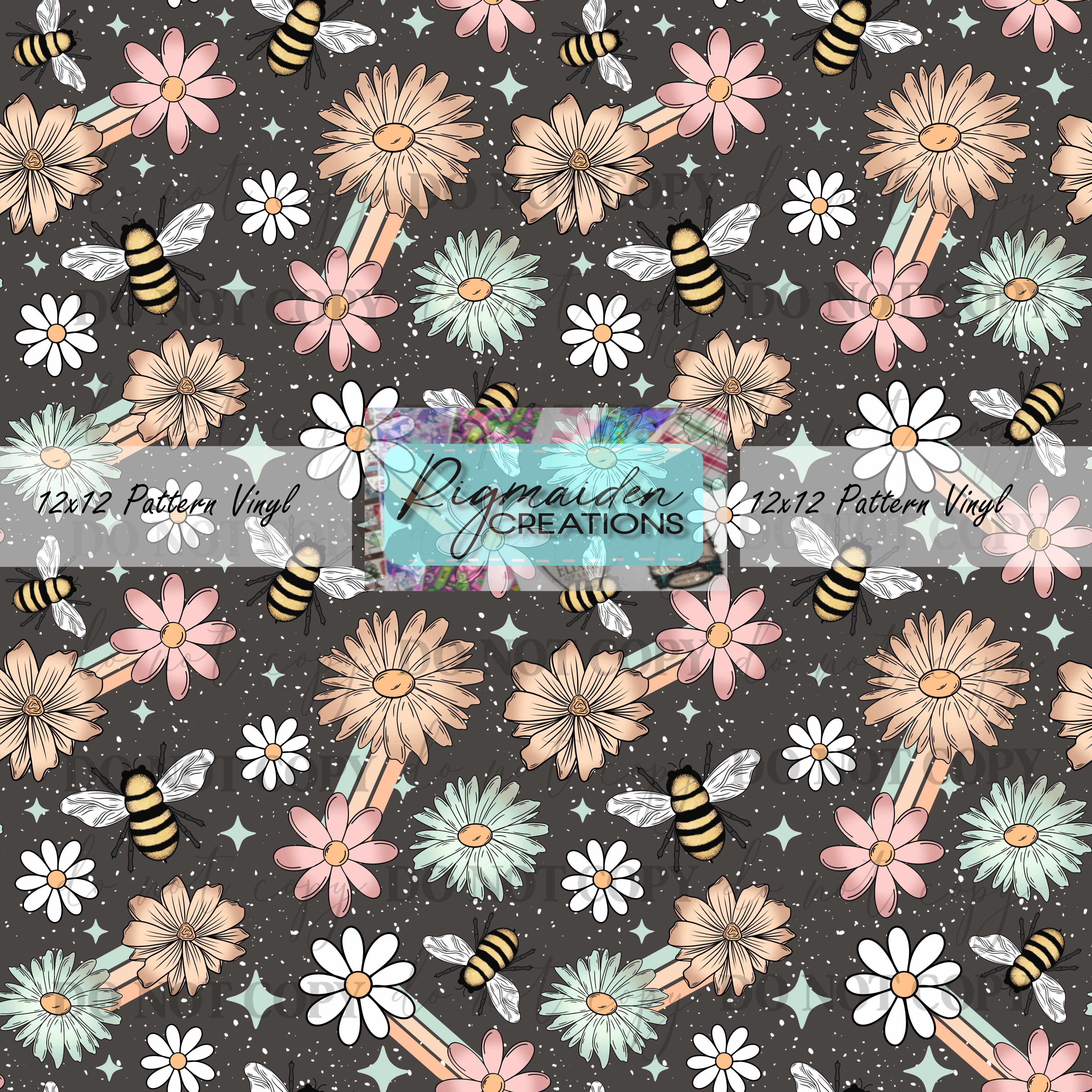 Dark Bees and Floral Vinyl