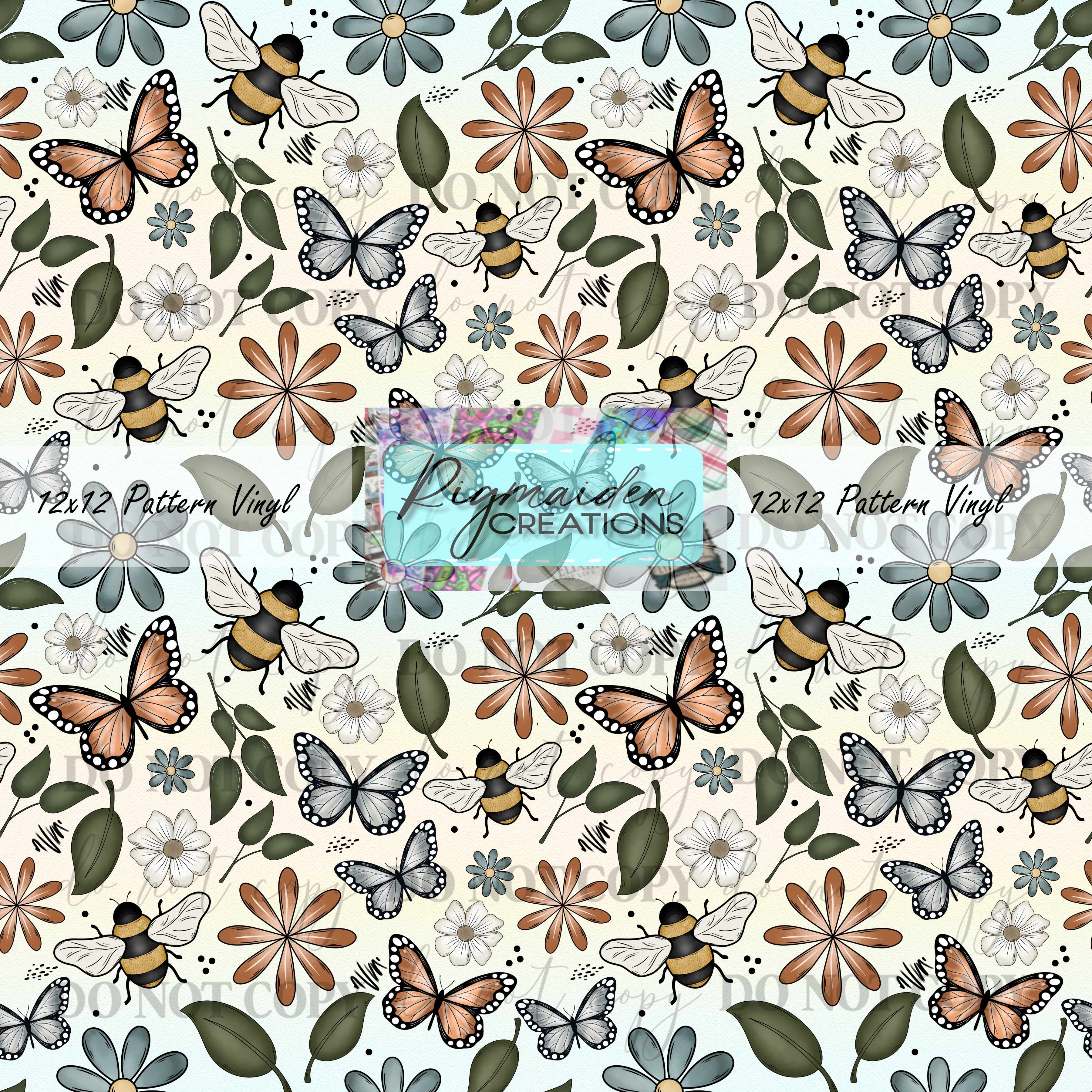 Ombre Butterflies and Floral Vinyl