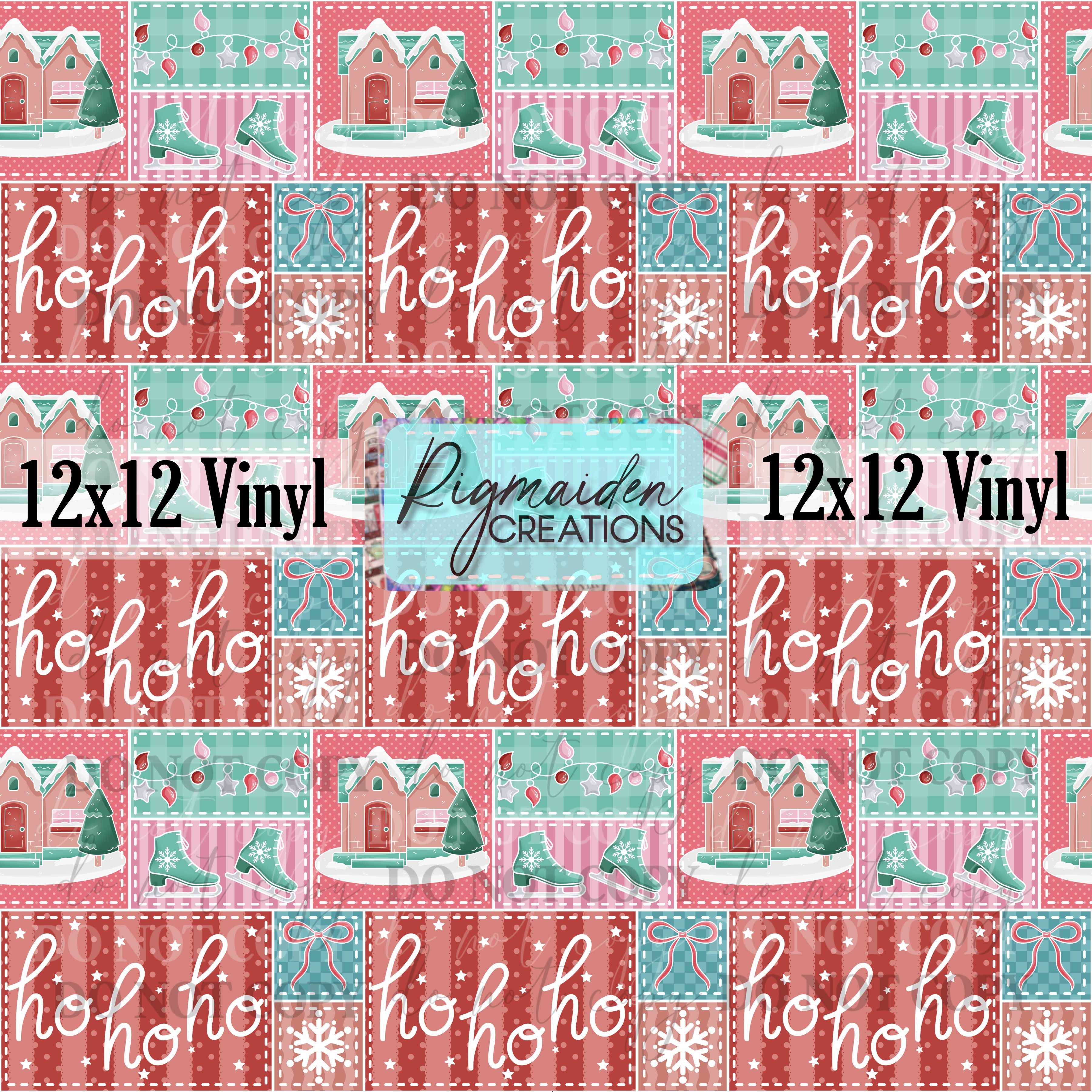 Pastel Christmas Quilt Vinyl