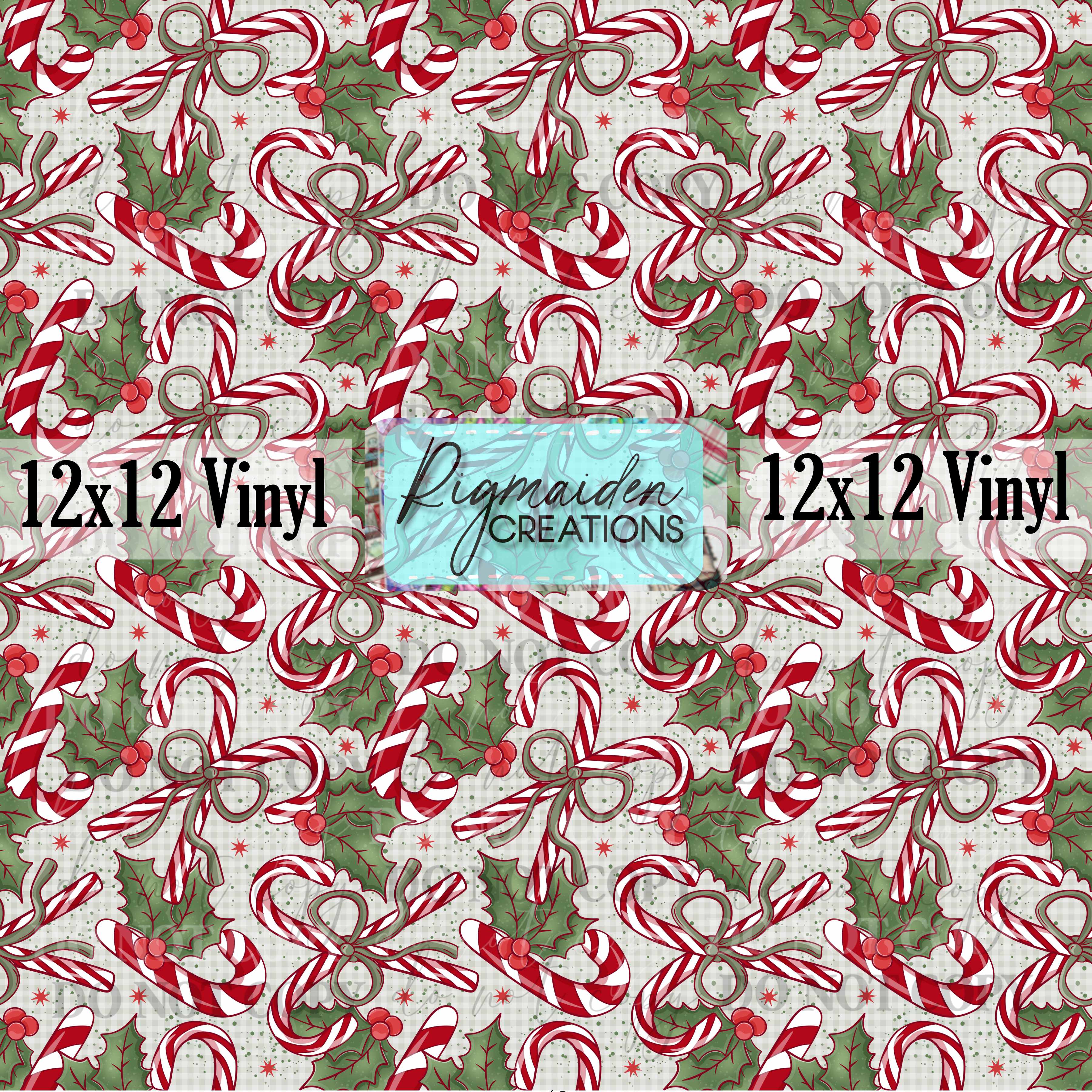 Candy Canes and Mistletoe Vinyl