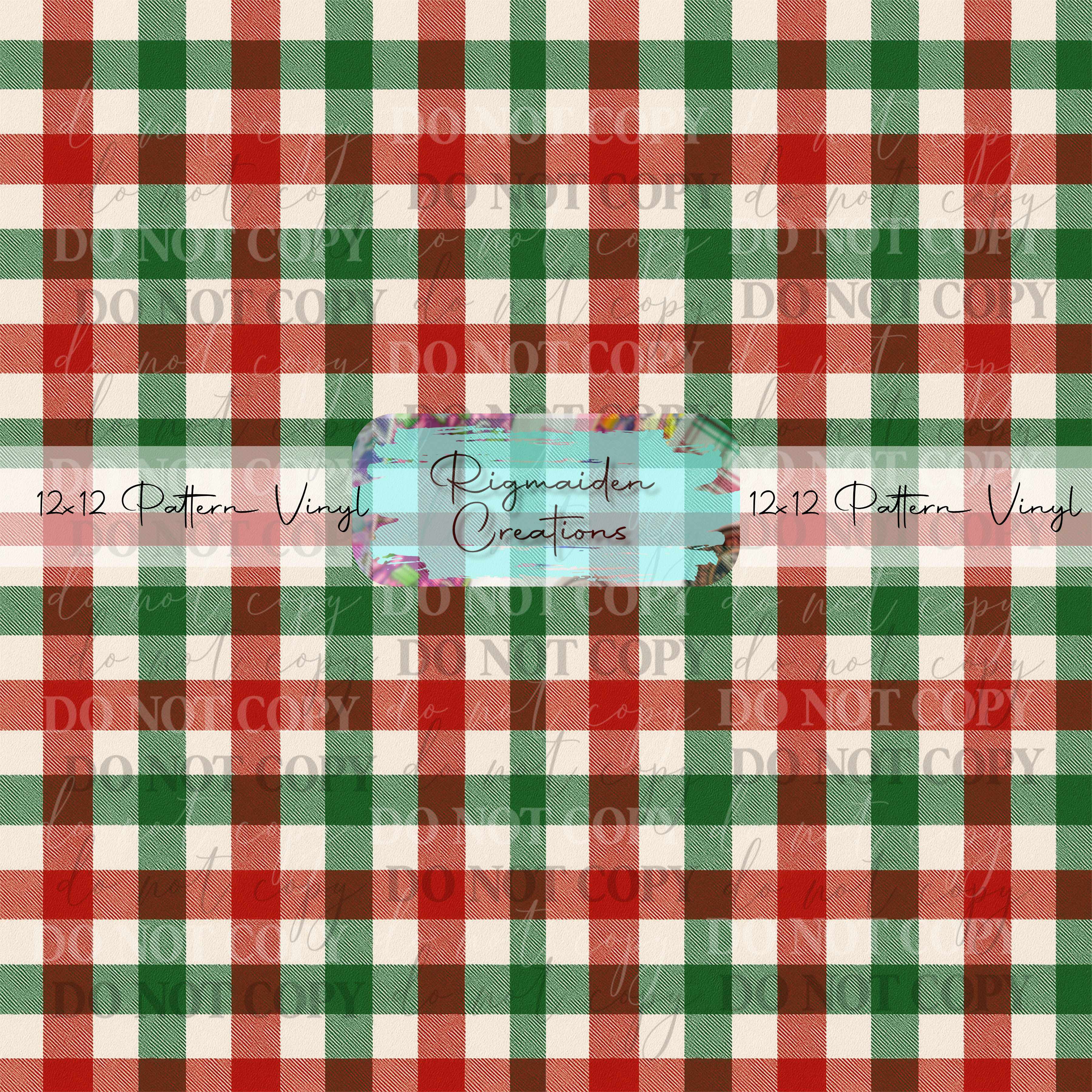 Christmas Gingham Plaid Vinyl