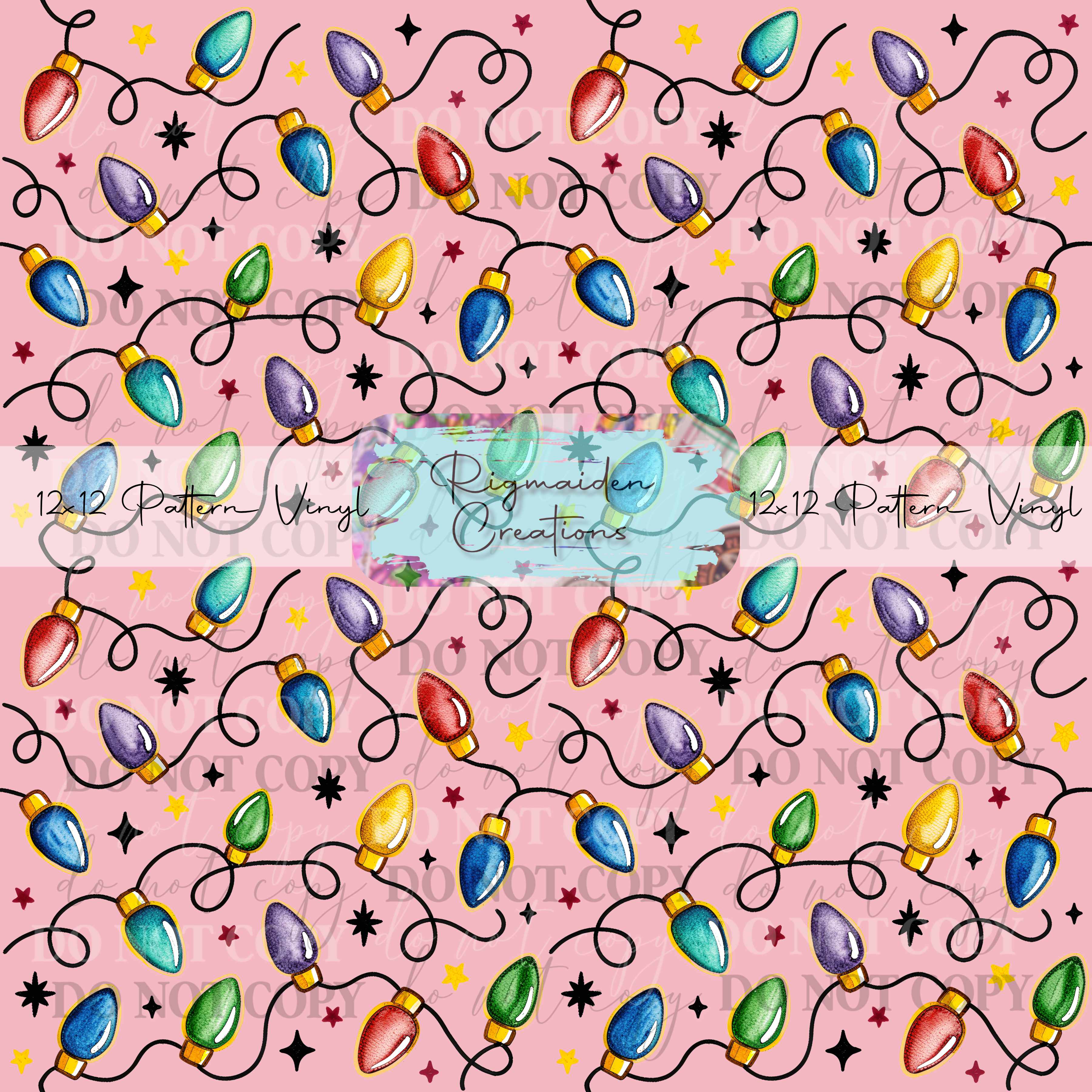 Pink Christmas Lights Vinyl