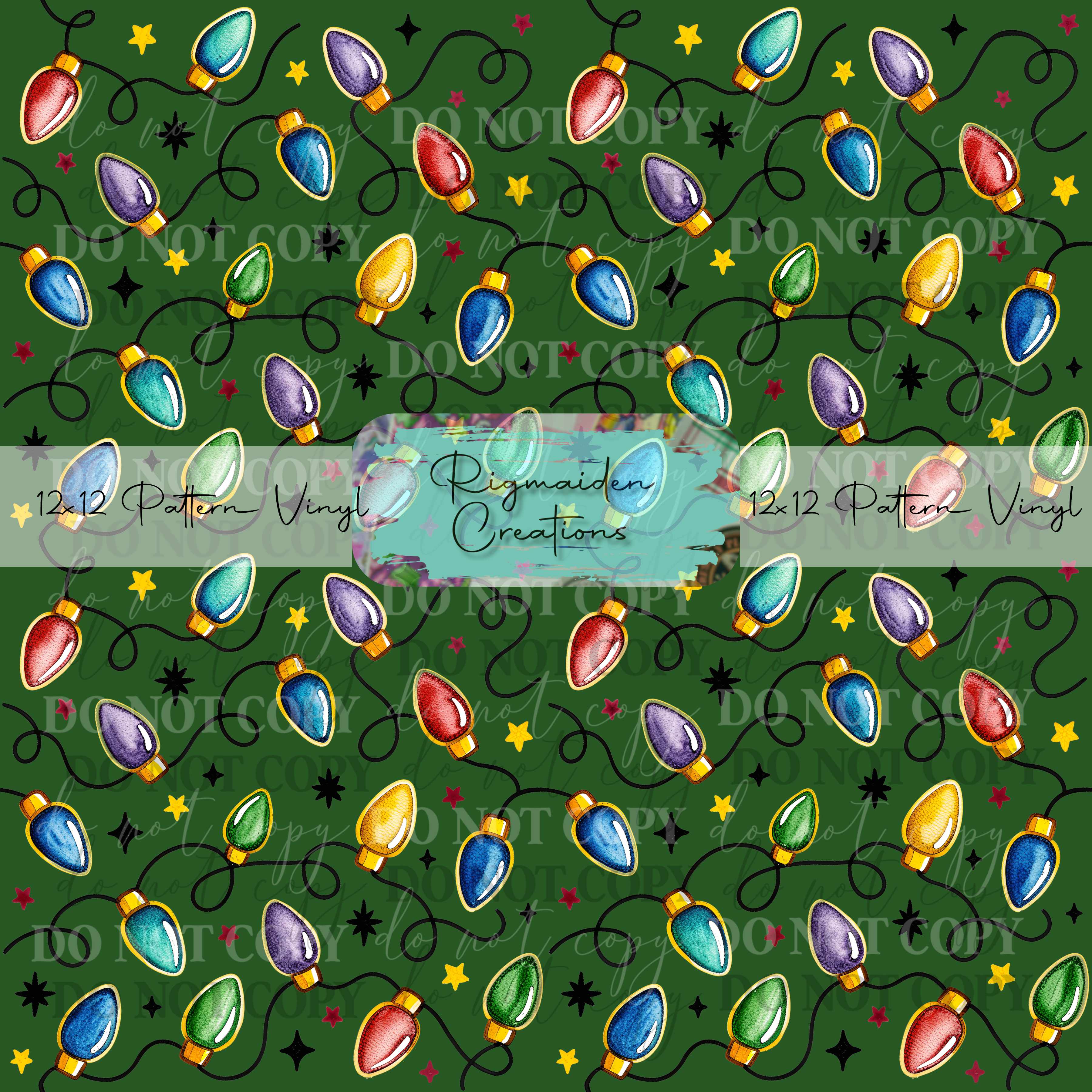 Green Christmas Lights Vinyl