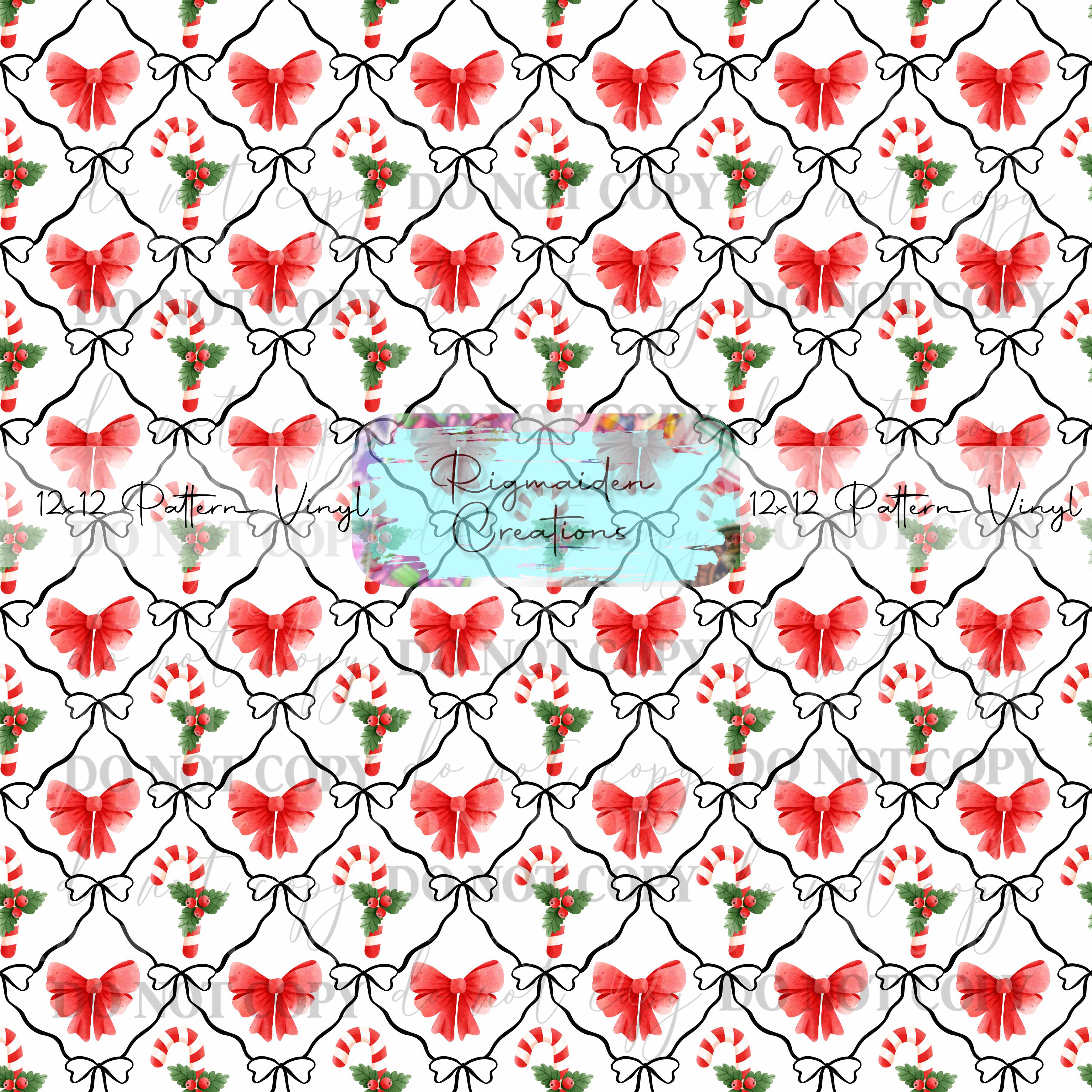 Coquette Bows and Candy Cane Vinyl