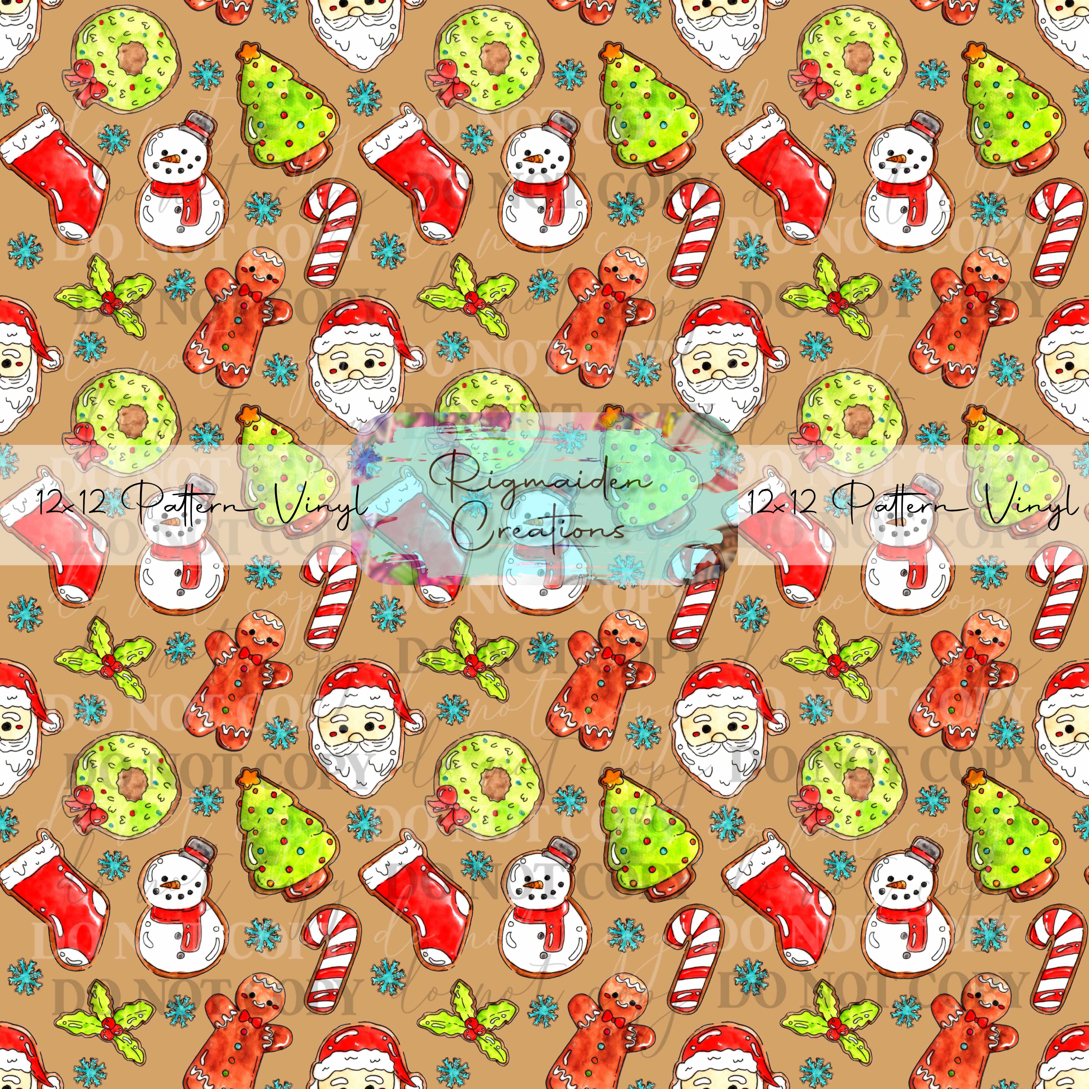 Green and Red Christmas Cookies Vinyl