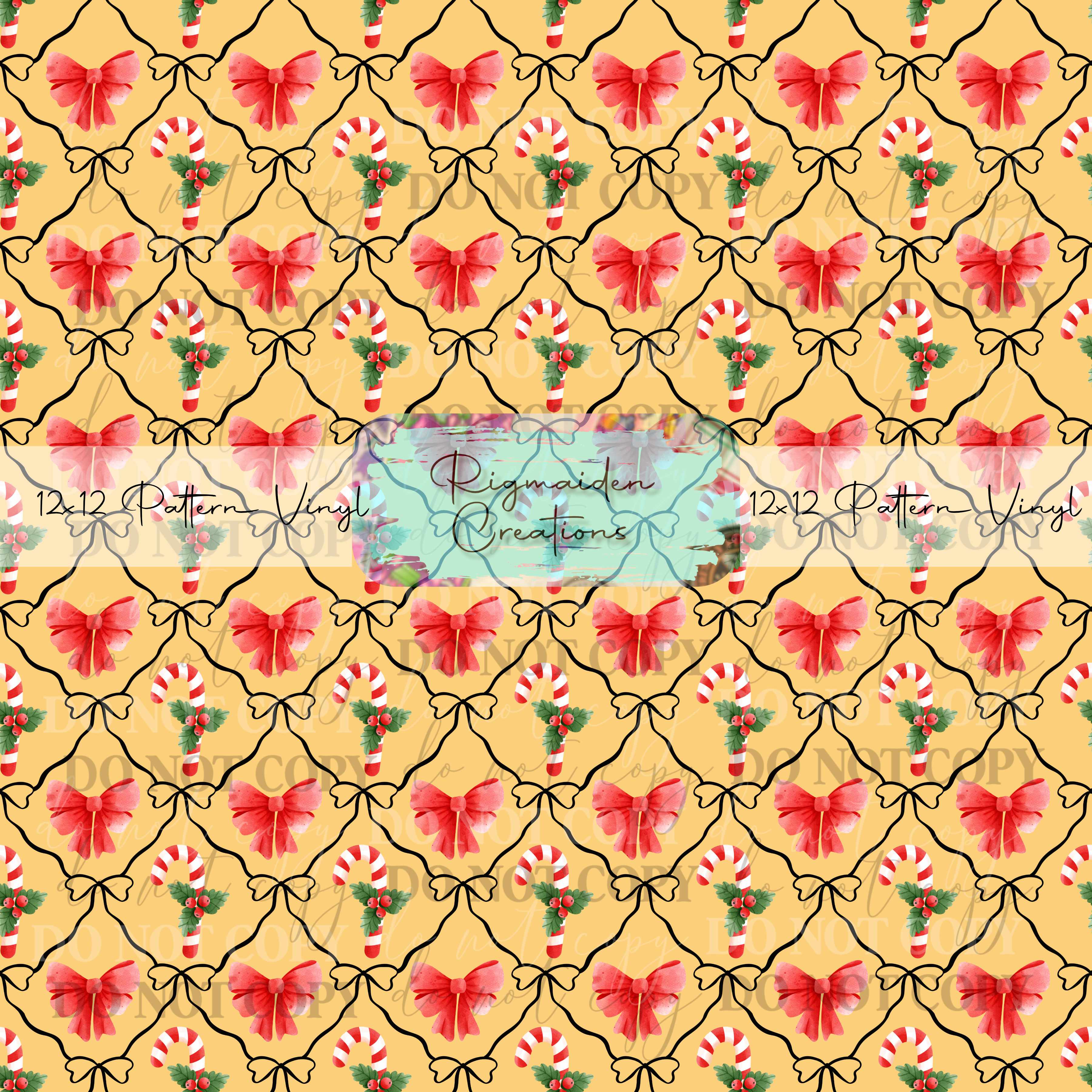 Orange Coquette Candy Cane Vinyl