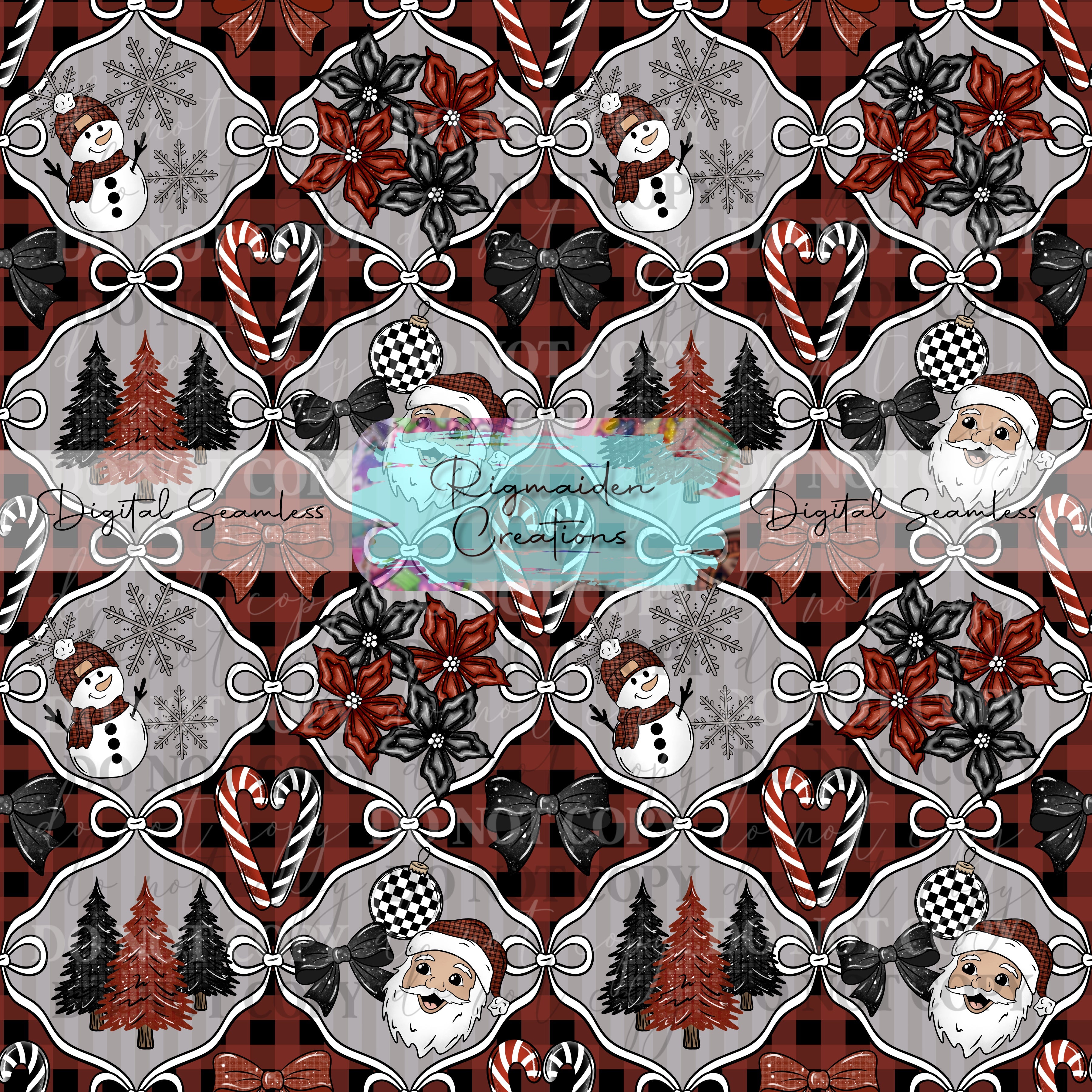 Red and Black Plaid Christmas Vinyl