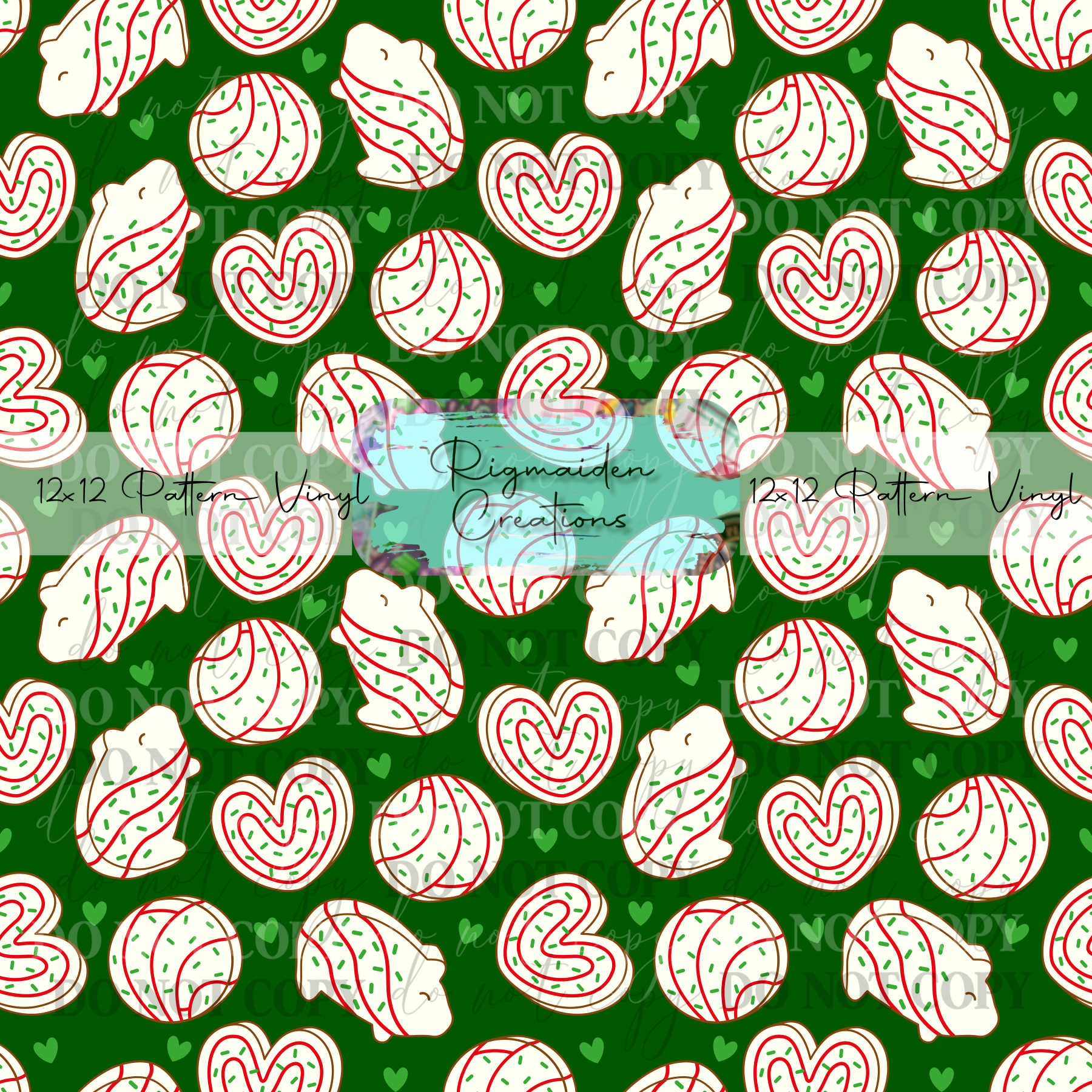 Christmas Cake Conchas Green Vinyl