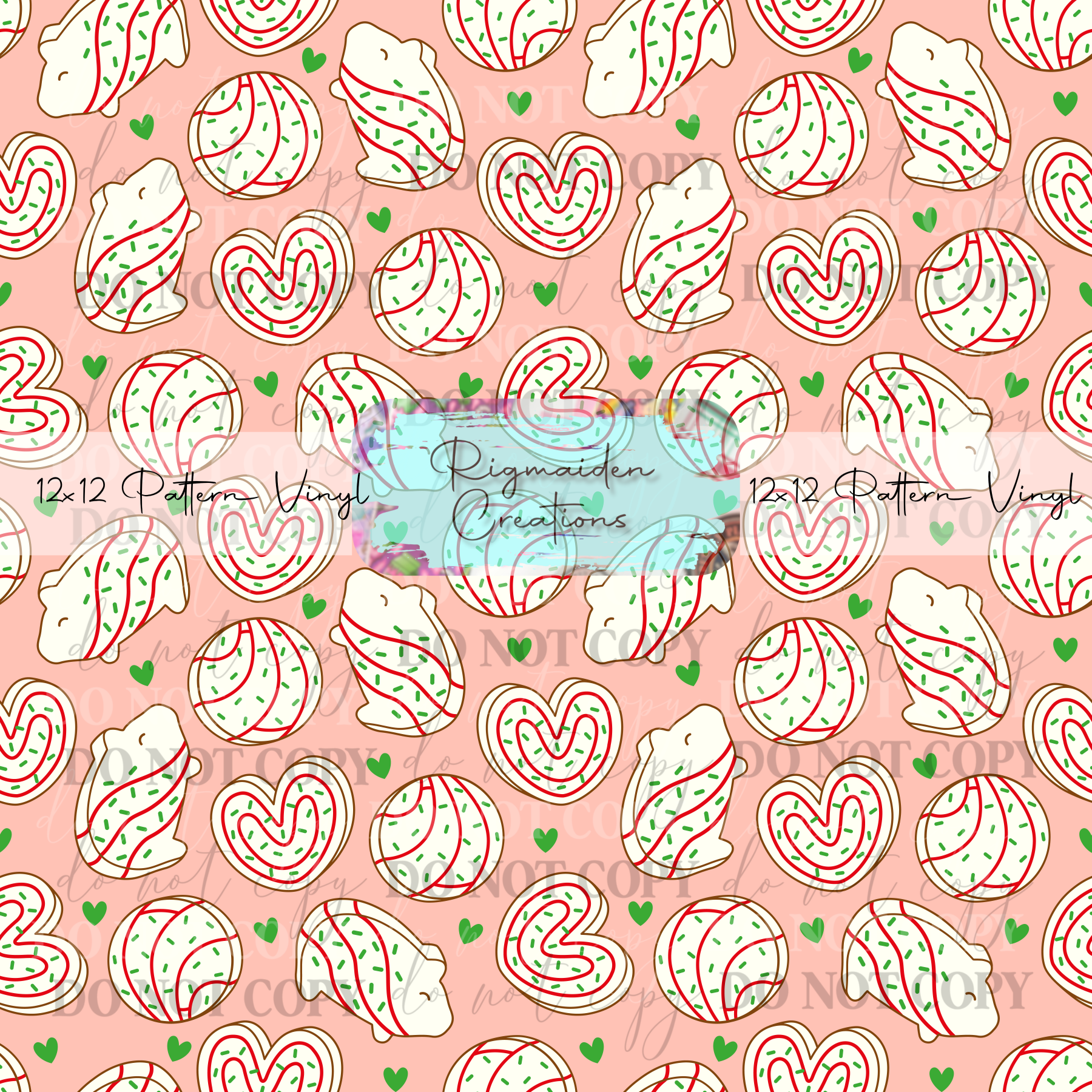 Christmas Cake Conchas Pink Vinyl