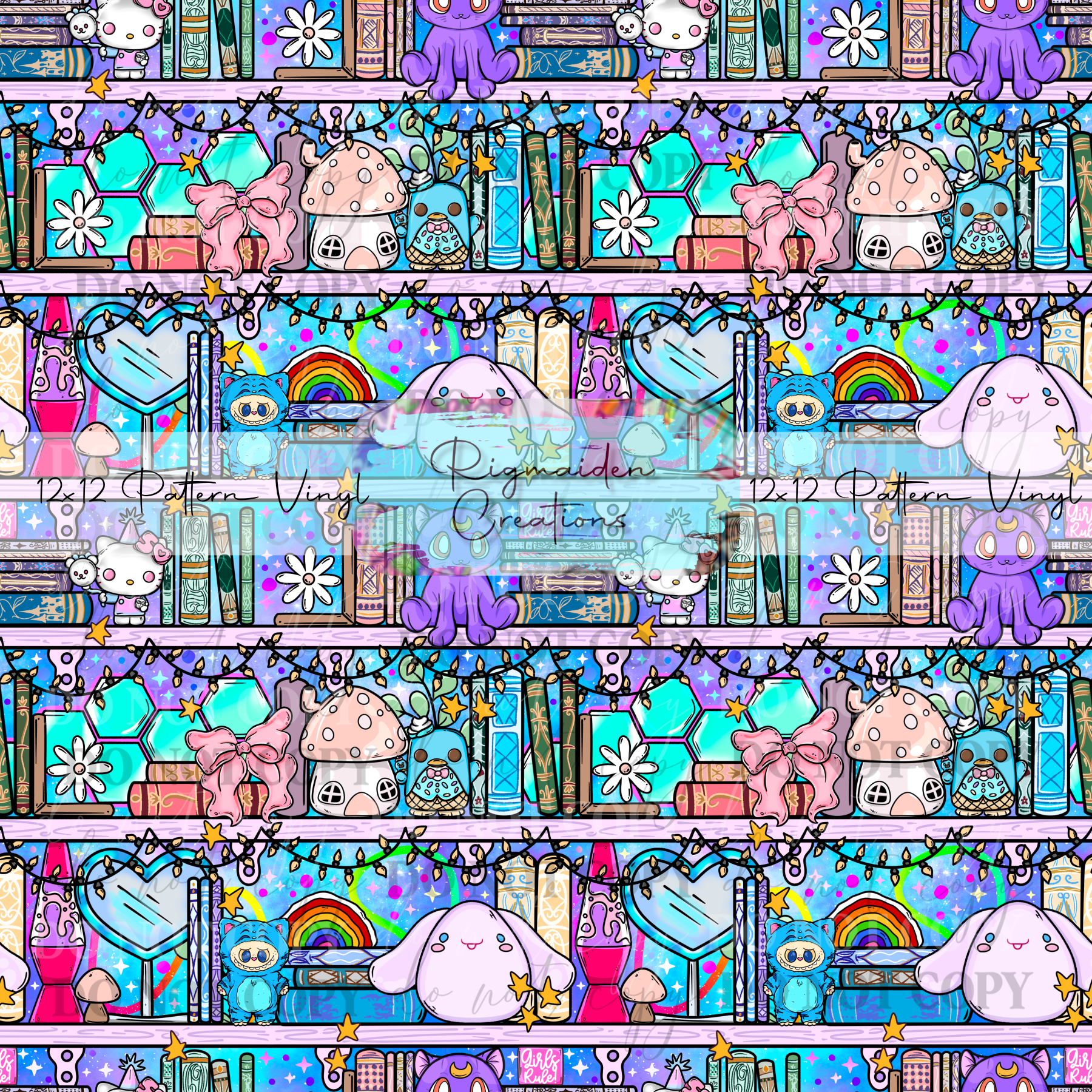 Girly Bookshelf Bright Vinyl