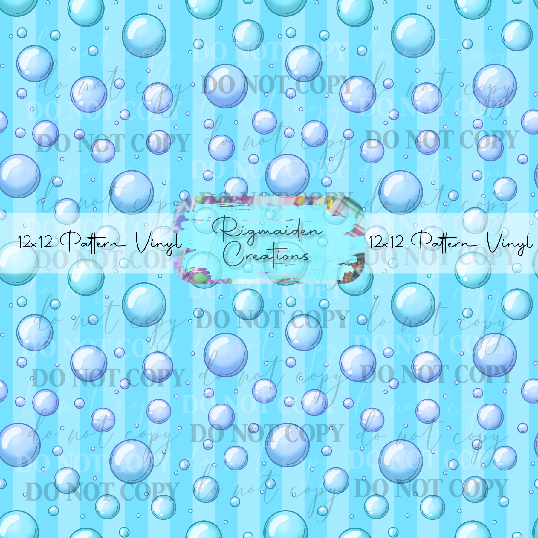 Blue Bubble Stripes Vinyl