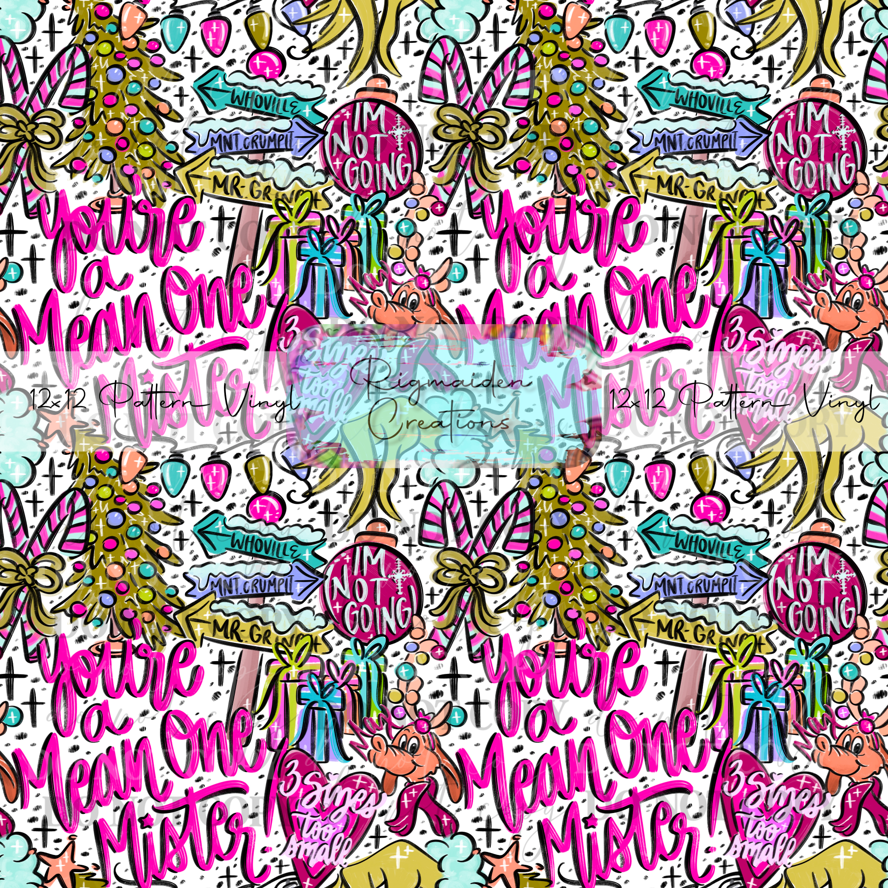 Girly Mean Green Guy Sketch Doodles Vinyl