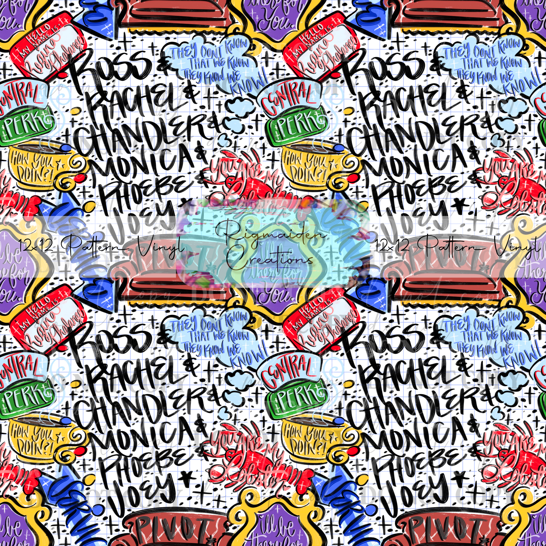 Friends Sketch Doodles Vinyl