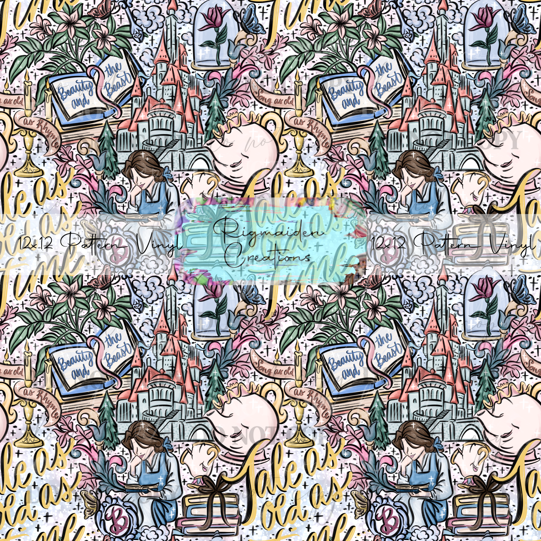 Beauty Beast Sketch Doodles Vinyl