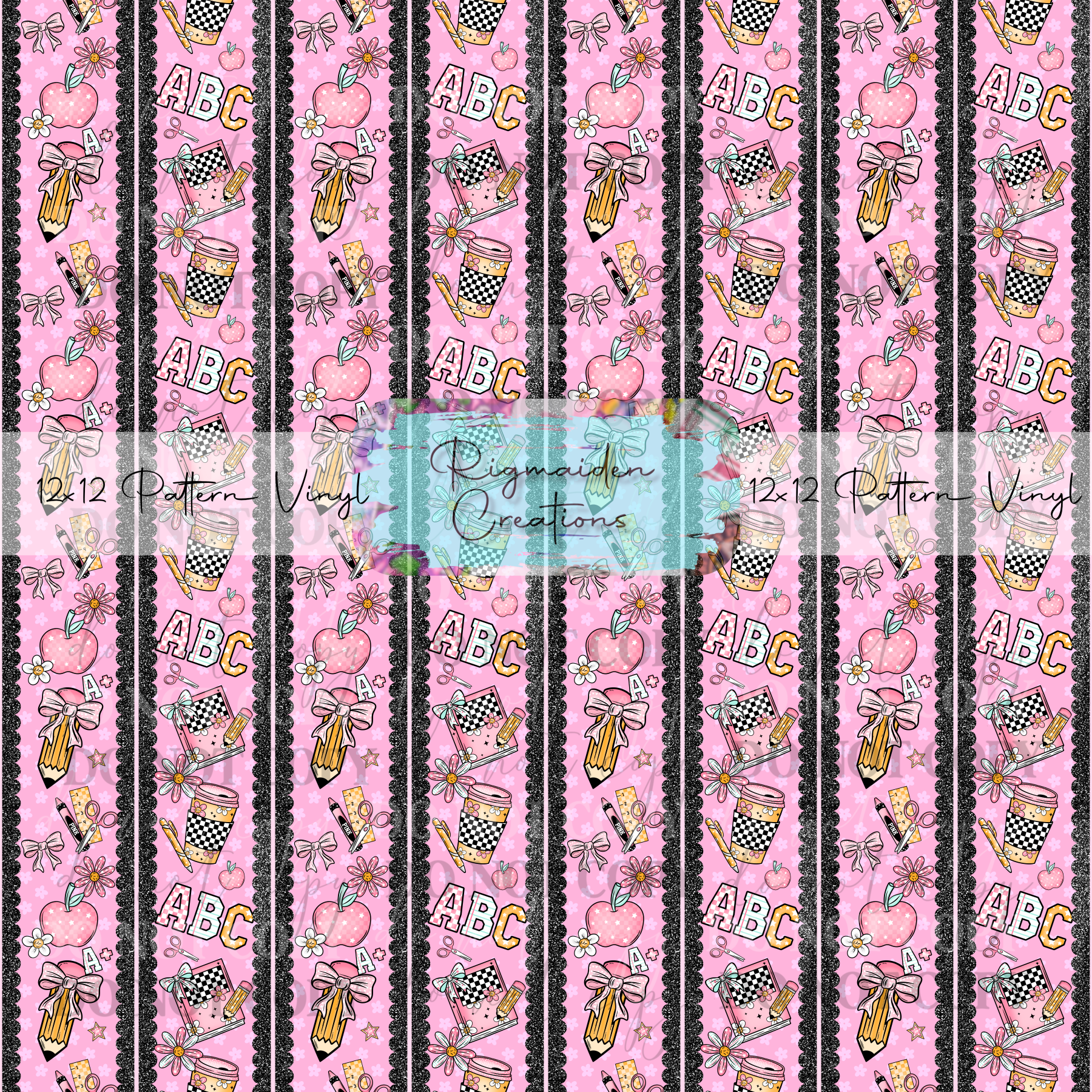 Pink Composition School Ribbon Vinyl