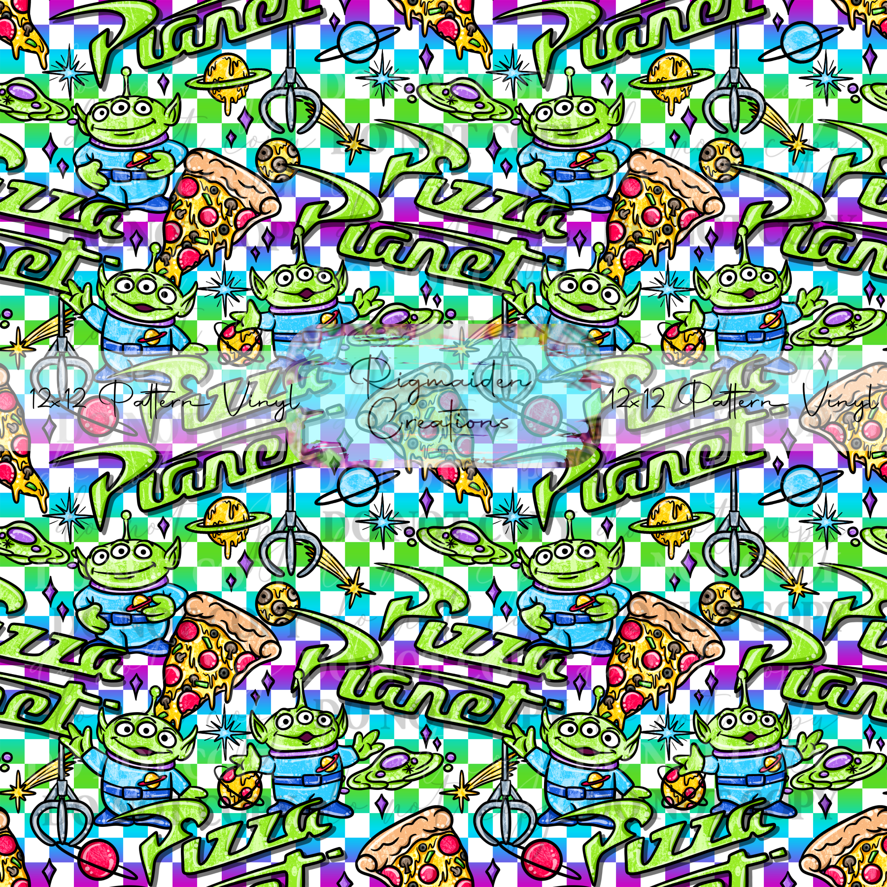 Pizza Planet Checkers Vinyl