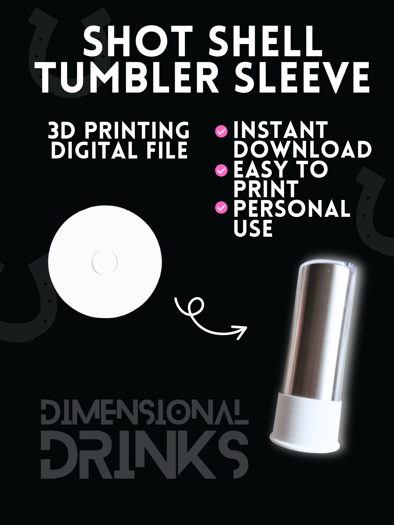 Shot Shell 3D Tumbler Sleeve (No Text) Digital STL File