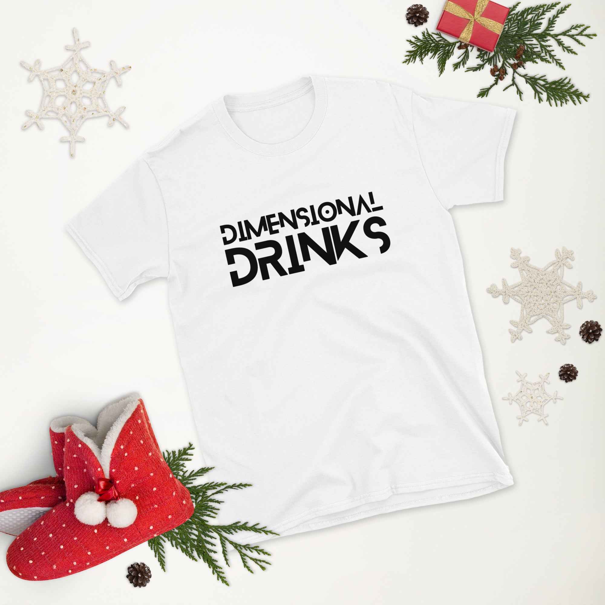 White Dimensional Drinks Short-Sleeve Unisex T-Shirt