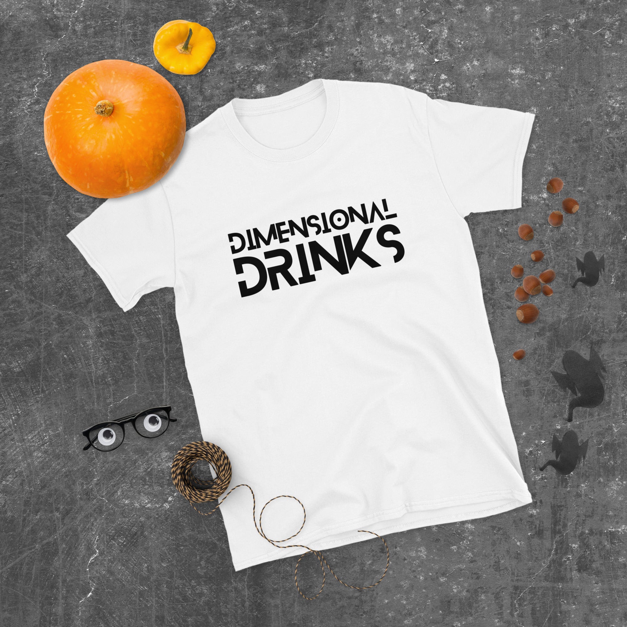 White Dimensional Drinks Short-Sleeve Unisex T-Shirt