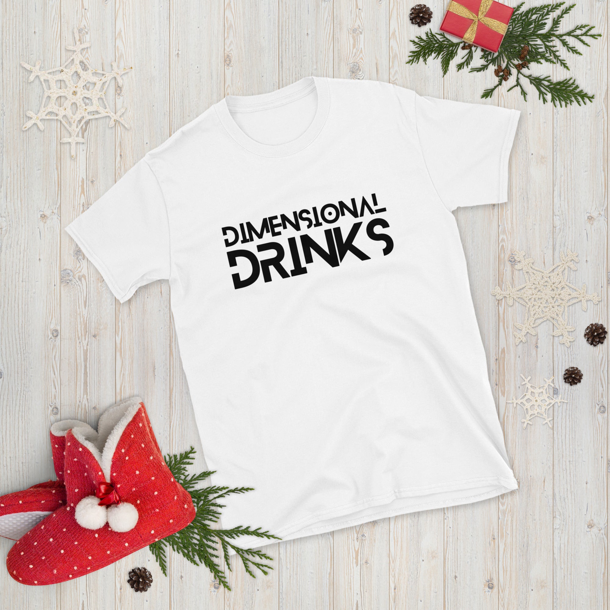 White Dimensional Drinks Short-Sleeve Unisex T-Shirt