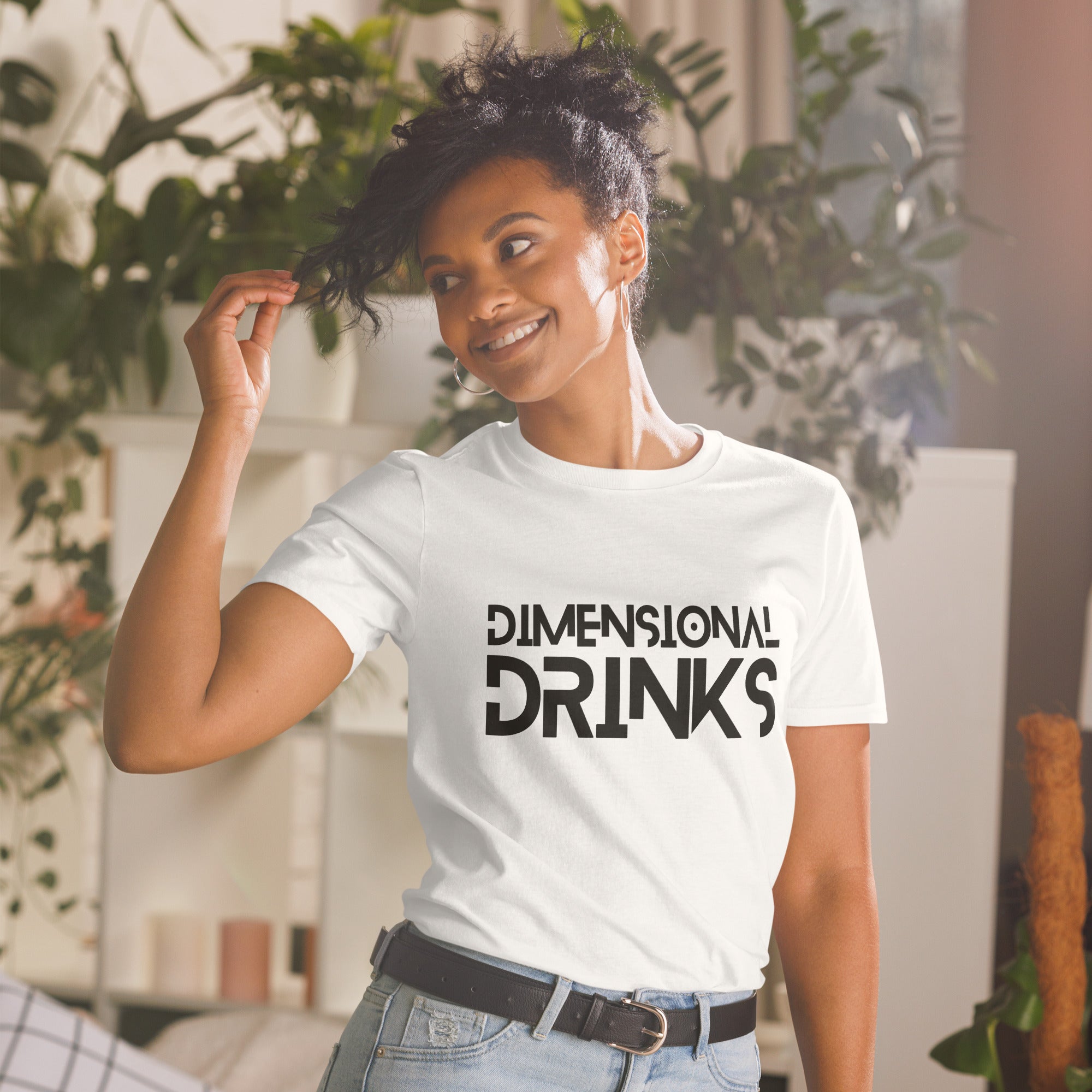 White Dimensional Drinks Short-Sleeve Unisex T-Shirt