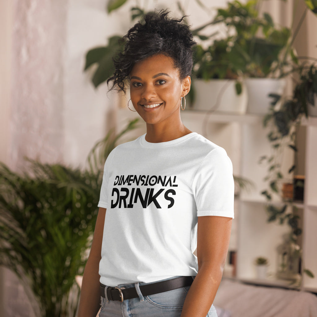 White Dimensional Drinks Short-Sleeve Unisex T-Shirt